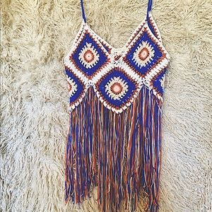 Boho Fringe Crochet Top